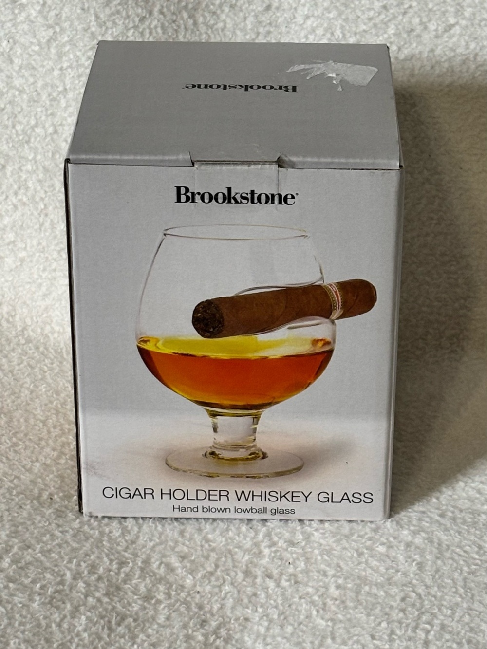 Brookstone Clear Hand-Blown Brandy Glass with Thumb Rest